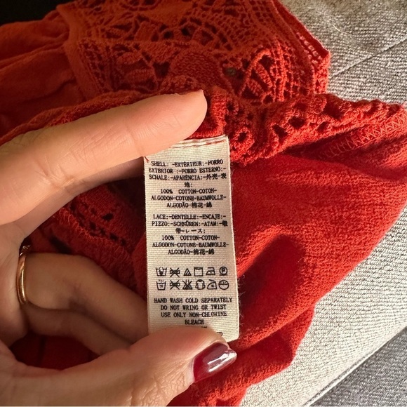 Free People A‎ Little Secret Lace Boho Top Size Small - Picture 5 of 9